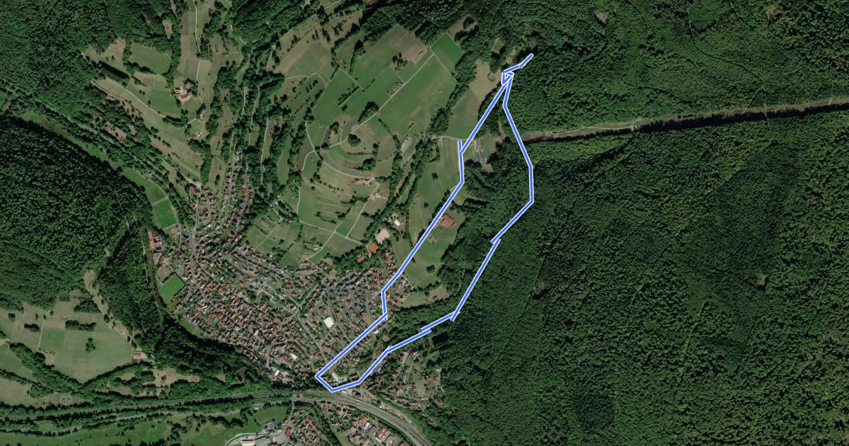 Маршрут Baryt-Rundwanderweg на спутниковом снимке