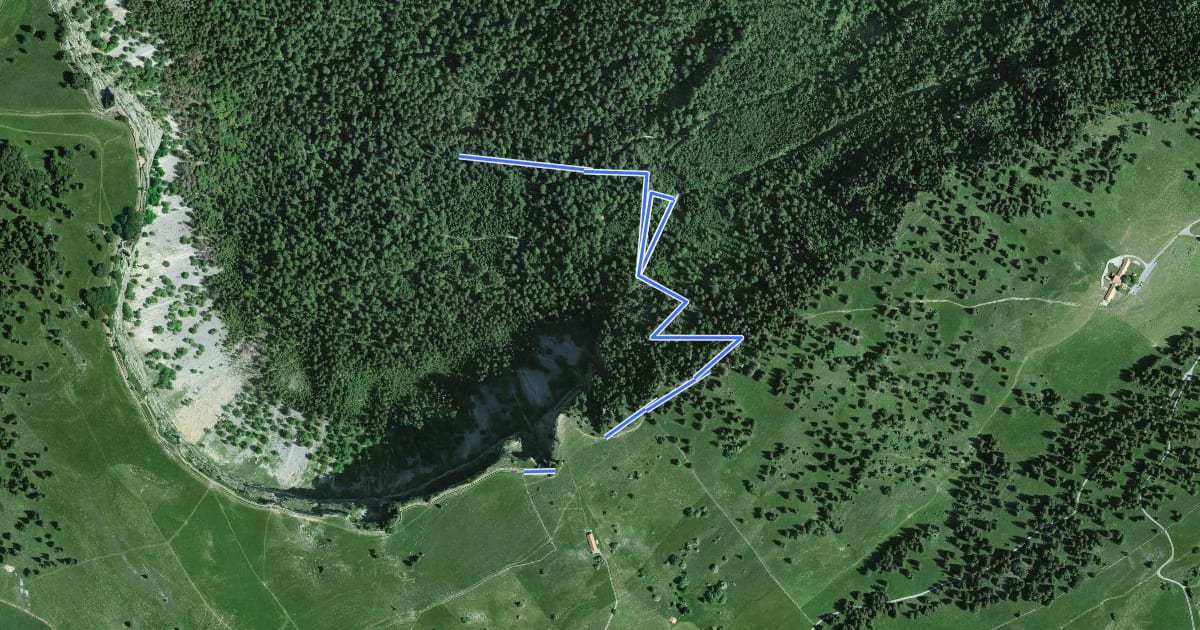 Маршрут Bas du Single - Le Soliat Cirque Creux du Van на спутниковом снимке