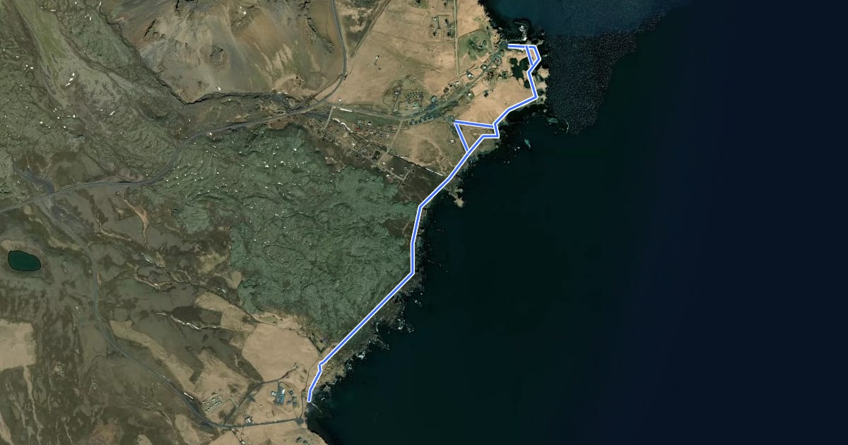 Маршрут Basaltküste von Arnarstapi на спутниковом снимке