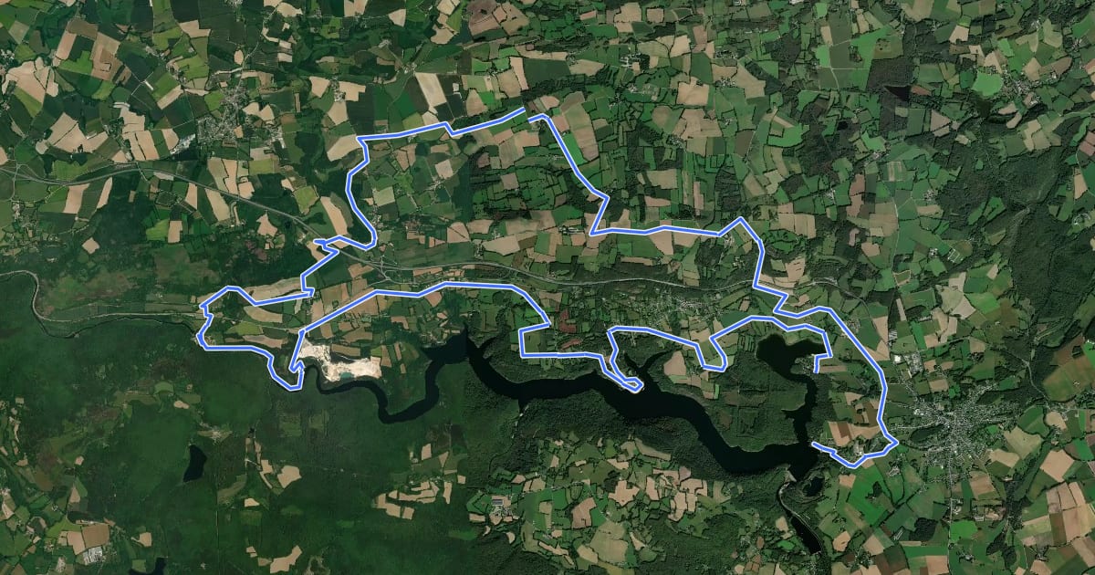 Маршрут base VTT de Guerledan circuit n°6 на спутниковом снимке
