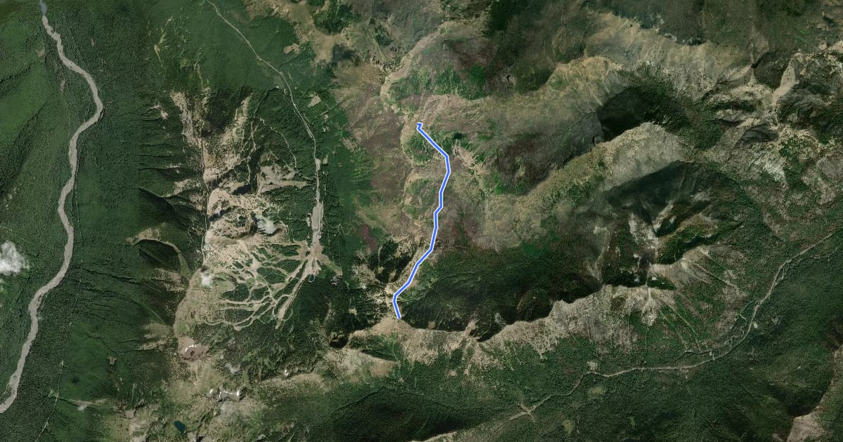 Маршрут Basin Lake Trail на спутниковом снимке