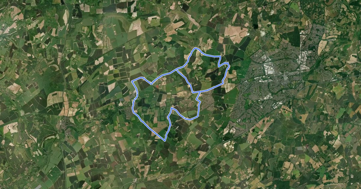 Маршрут Basingstoke Off-Road Cycle Trail на спутниковом снимке