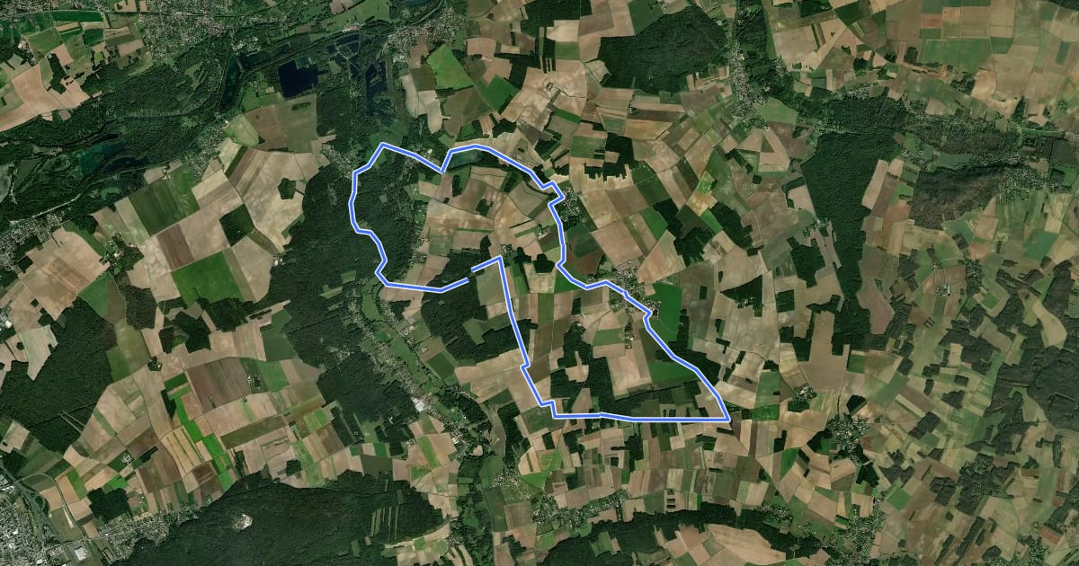 Маршрут Basse vallée du Lunain на спутниковом снимке