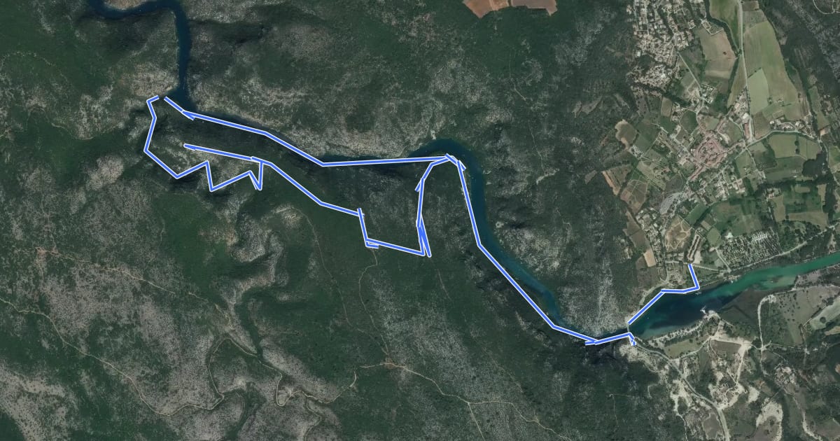 Маршрут Basses gorges du Verdon - sentier du garde-canal на спутниковом снимке