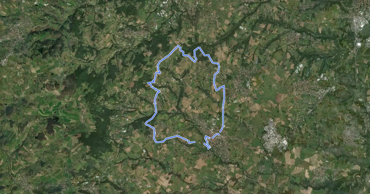 Маршрут Bassin du Haut Mornantet на спутниковом снимке