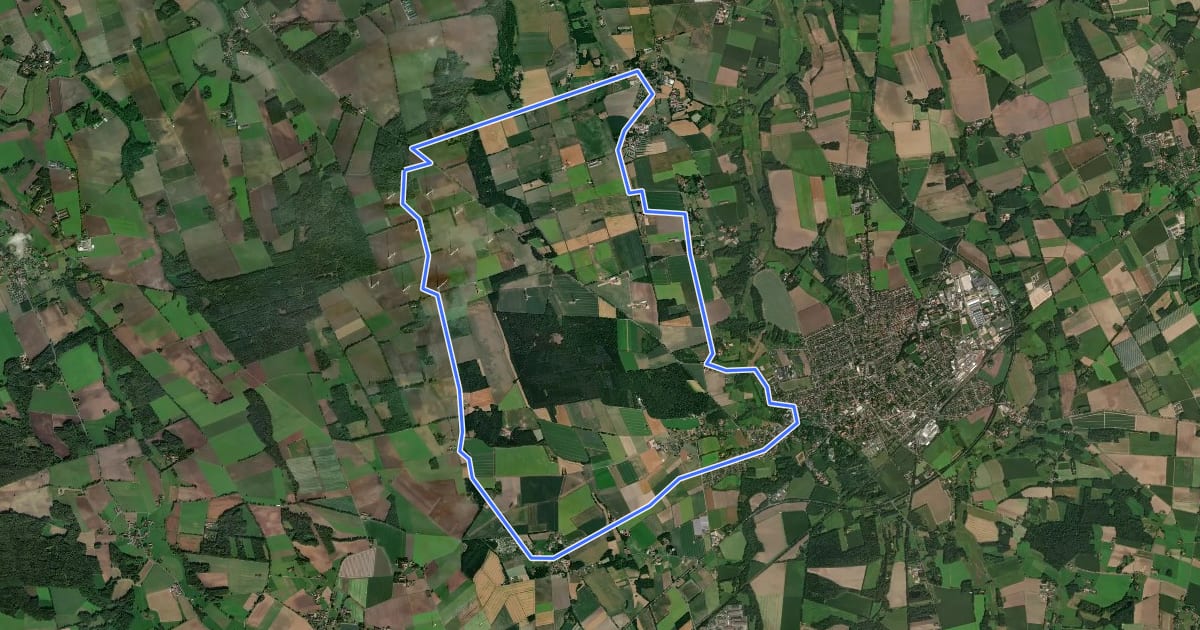 Маршрут Bassumer Fahrradrundweg West на спутниковом снимке