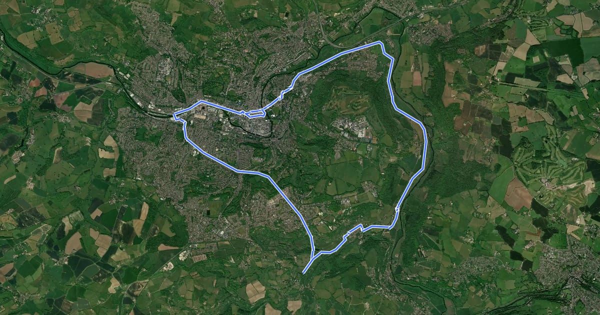 Маршрут Bath Two Tunnels Circuit на спутниковом снимке