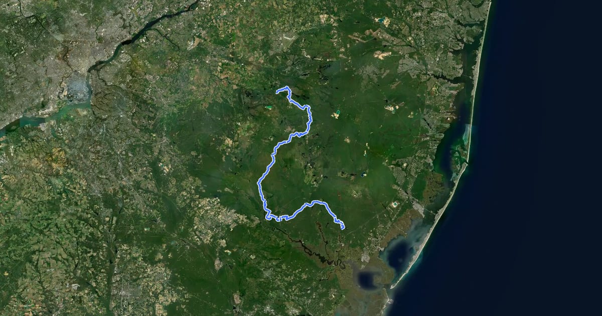 Маршрут Batona Trail на спутниковом снимке