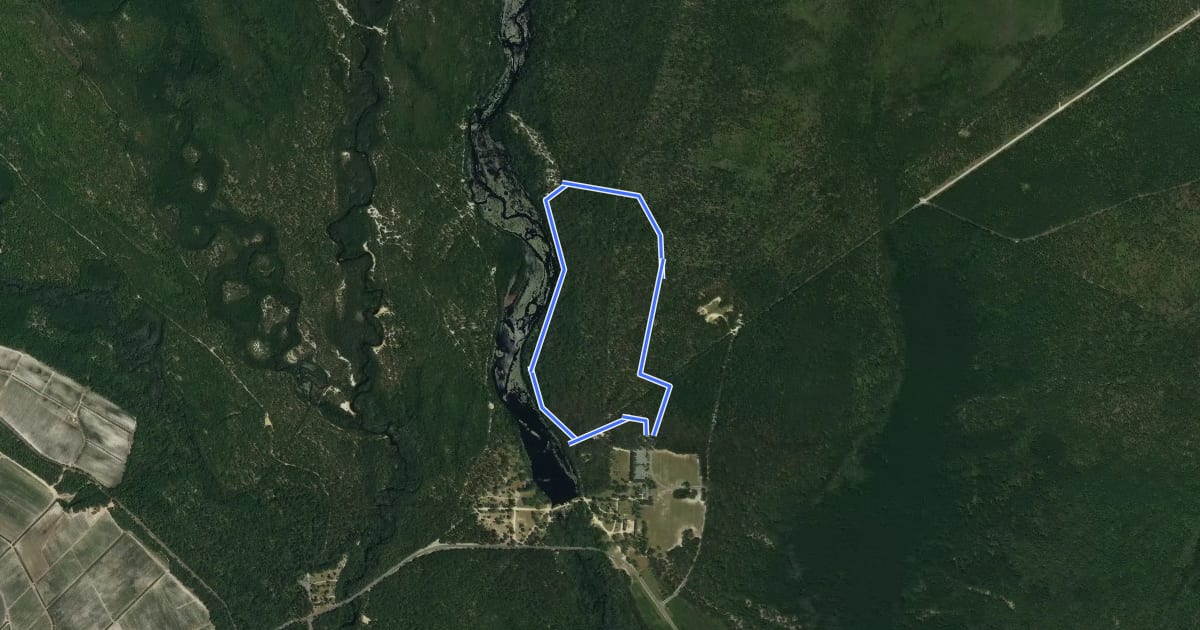 Маршрут Batsto Blue Trail на спутниковом снимке