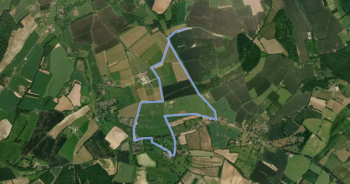 Маршрут Battle of Cheriton, Hinton Ampner на спутниковом снимке