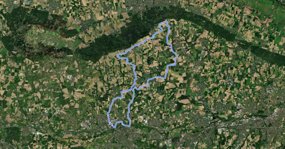 Маршрут Bauernbad Radelroute на спутниковом снимке