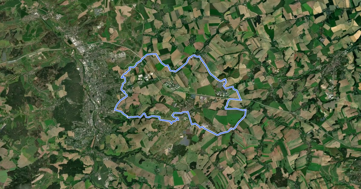 Маршрут Bauerngartenroute 1 на спутниковом снимке