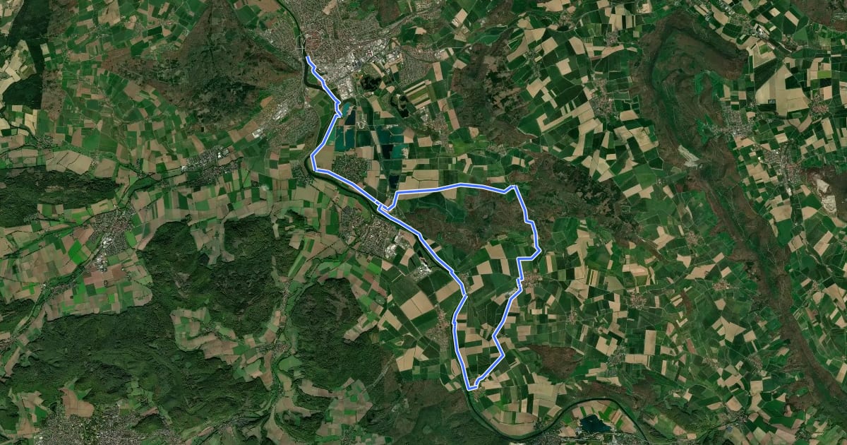 Маршрут BauernLand Weser на спутниковом снимке