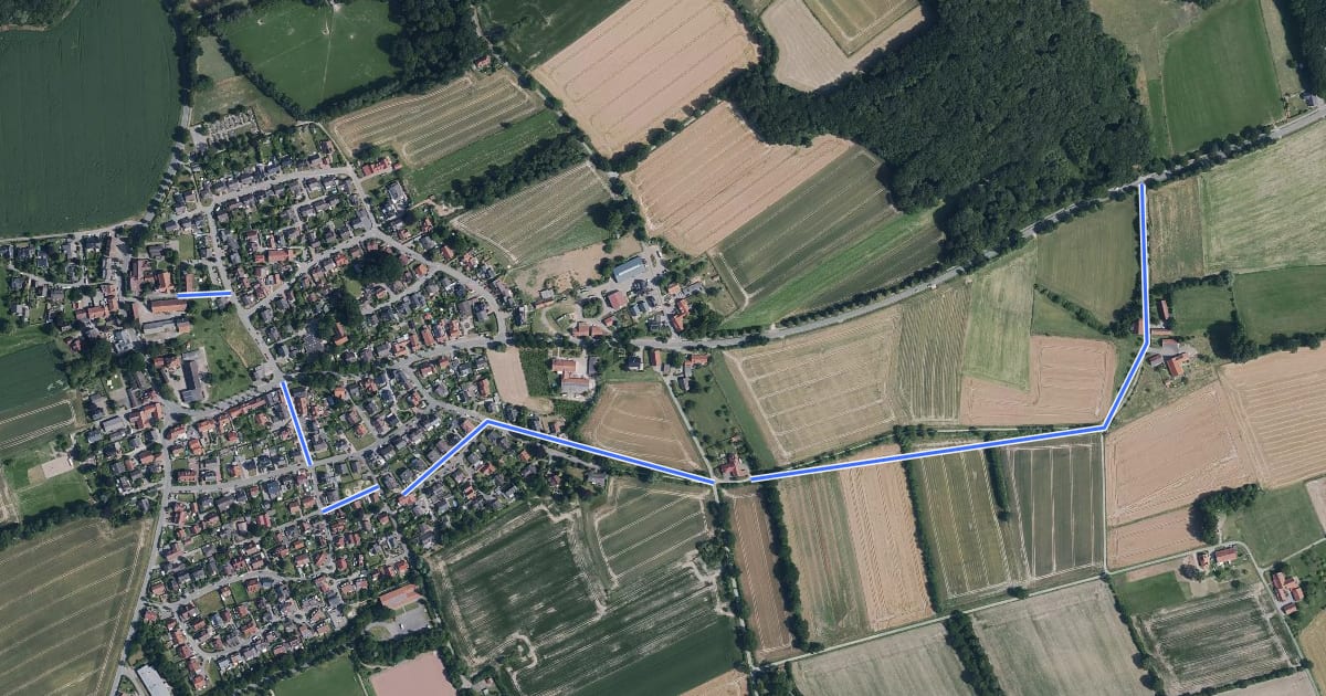 Маршрут Baumberger Ludgerusweg - Zugangsweg Schapdetten на спутниковом снимке