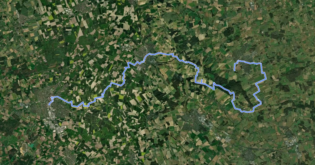 Маршрут Baumberger Marathonweg на спутниковом снимке