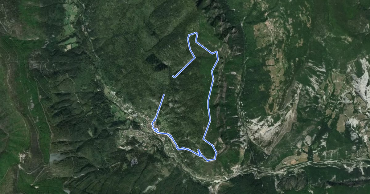 Маршрут Baume Longe на спутниковом снимке
