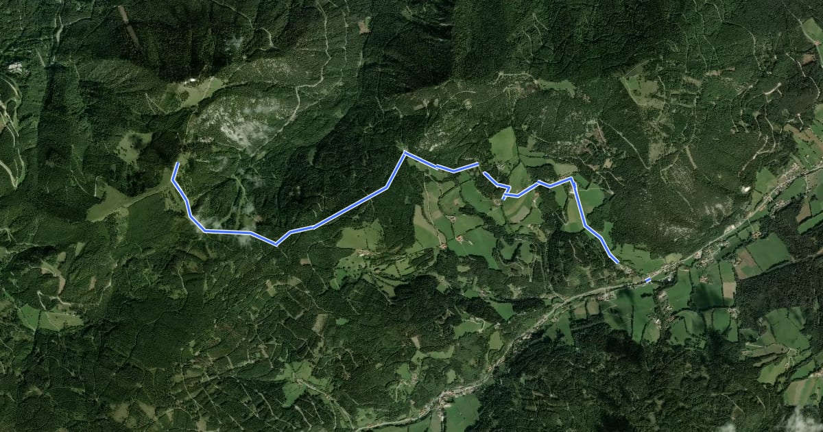 Маршрут Baumgarten - Erzkogel на спутниковом снимке