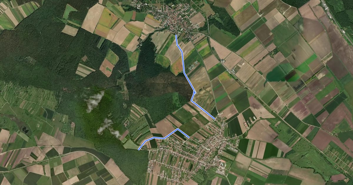 Маршрут Baumgarten - Schattendorf (Nordic Walking) на спутниковом снимке