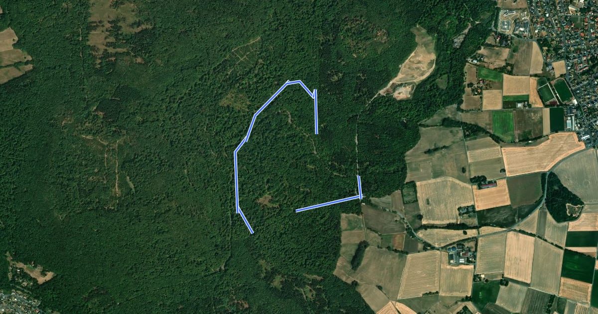 Маршрут Baunatal-Großenritte, Rundweg 5 на спутниковом снимке