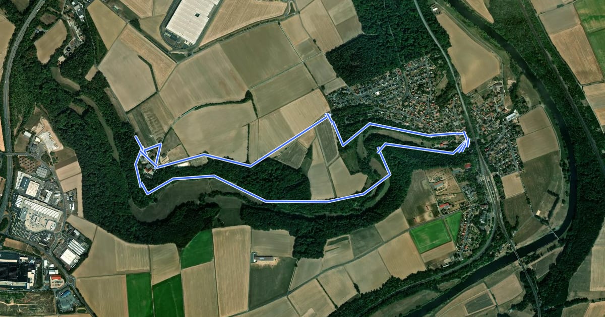 Маршрут Baunatal-Guntershausen, Rundweg 2 на спутниковом снимке