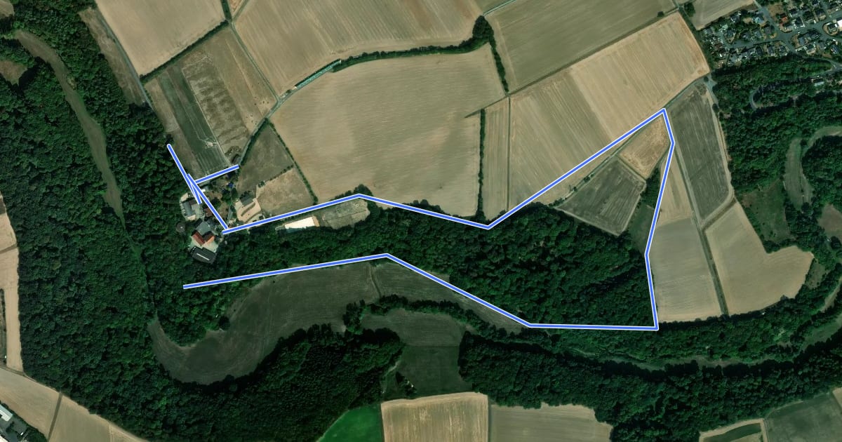 Маршрут Baunatal-Guntershausen, Rundweg 3 на спутниковом снимке