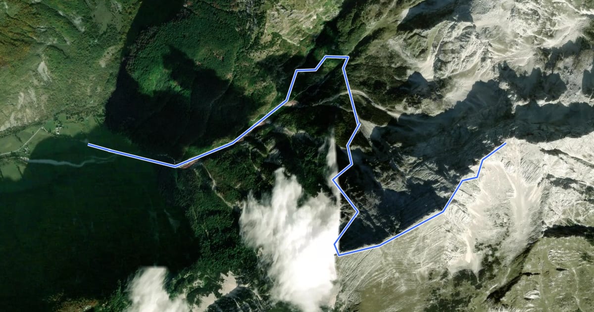 Маршрут Bavšica - Bavški Grintavec на спутниковом снимке