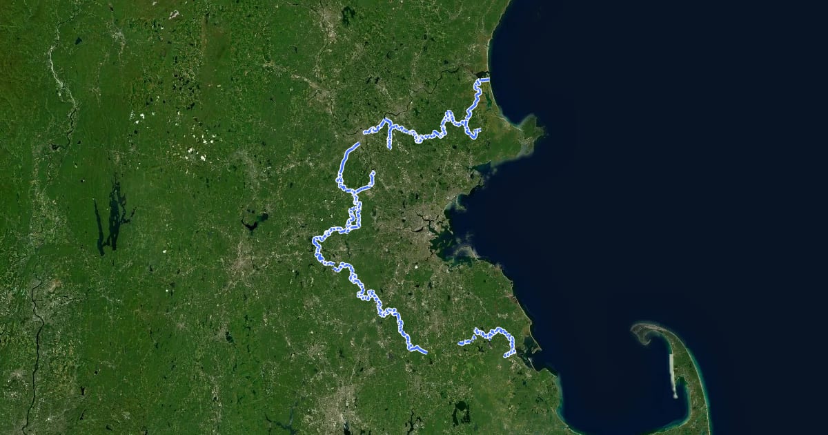 Маршрут Bay Circuit Trail на спутниковом снимке