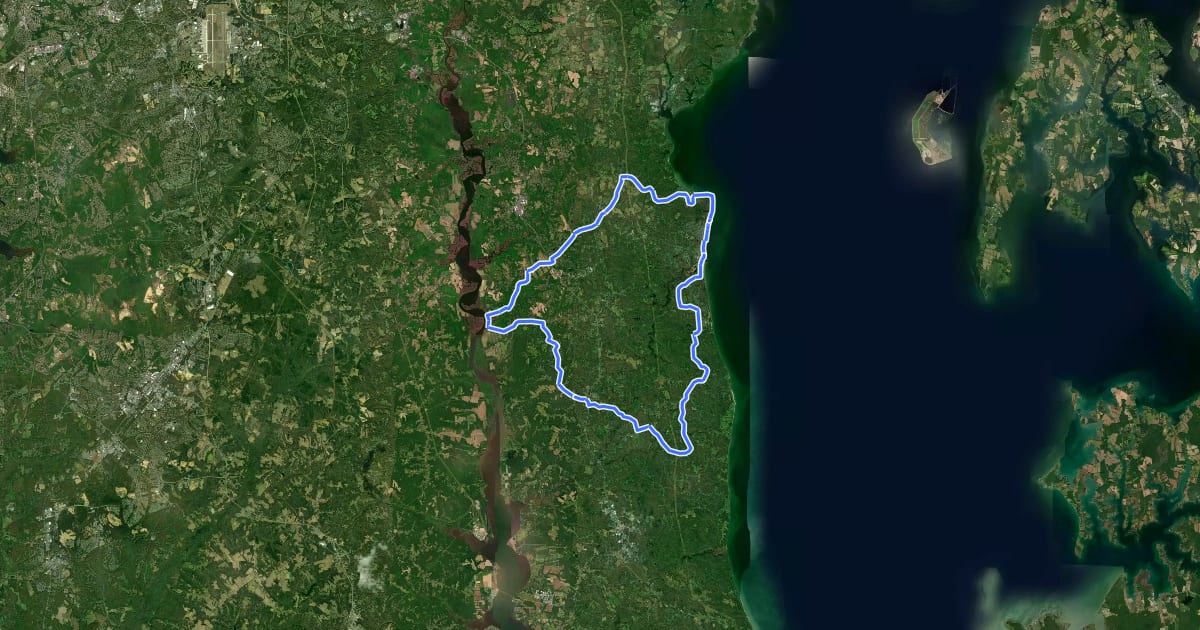 Маршрут Bay to River Historic Route на спутниковом снимке