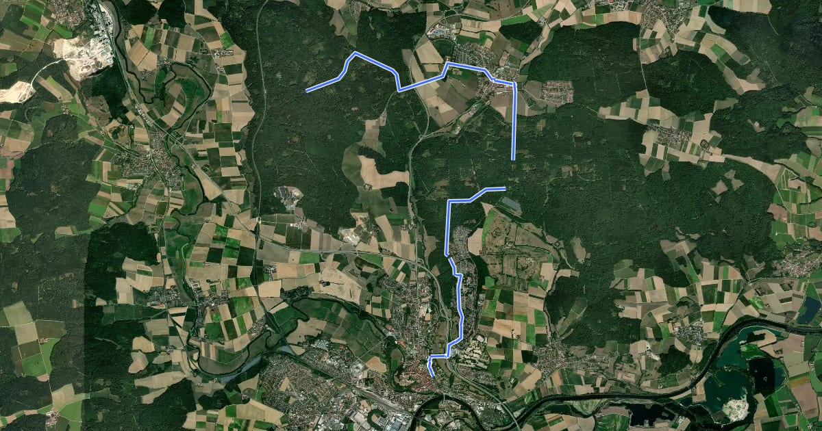 Маршрут Bayerisch-Schwäbischer Jakobsweg Var Kaisheim на спутниковом снимке