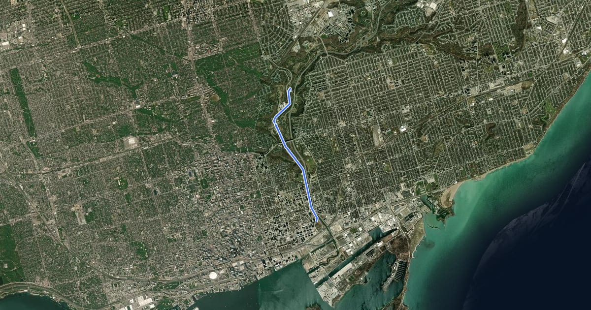 Маршрут Bayview Cycle Path на спутниковом снимке