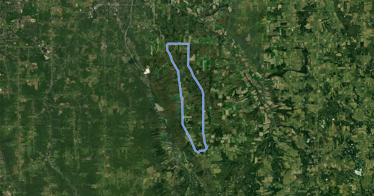 Маршрут BBC Hunter's Creek Road Race Course на спутниковом снимке