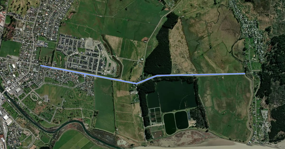 Маршрут Beach Road Trail на спутниковом снимке
