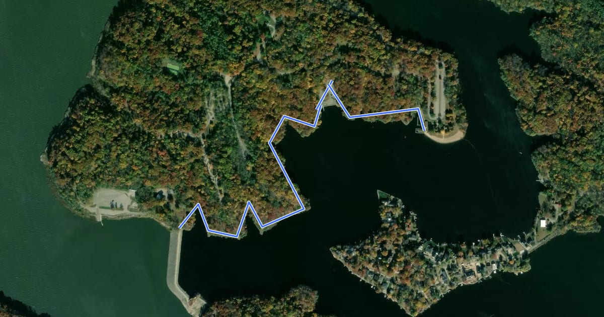 Маршрут Beach to Dam Trail на спутниковом снимке