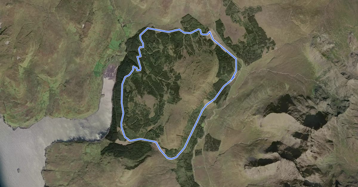 Маршрут Bealach Bhreatail на спутниковом снимке