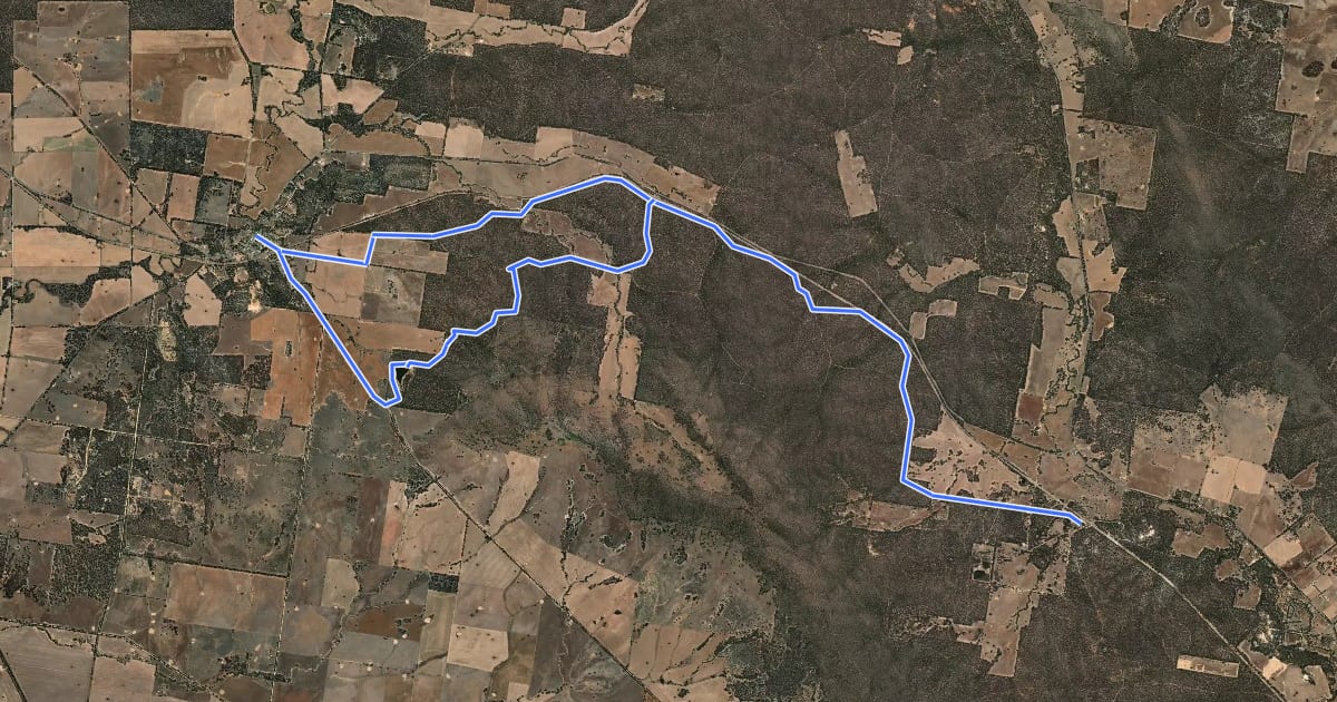 Маршрут Bealiba Cycle Track на спутниковом снимке