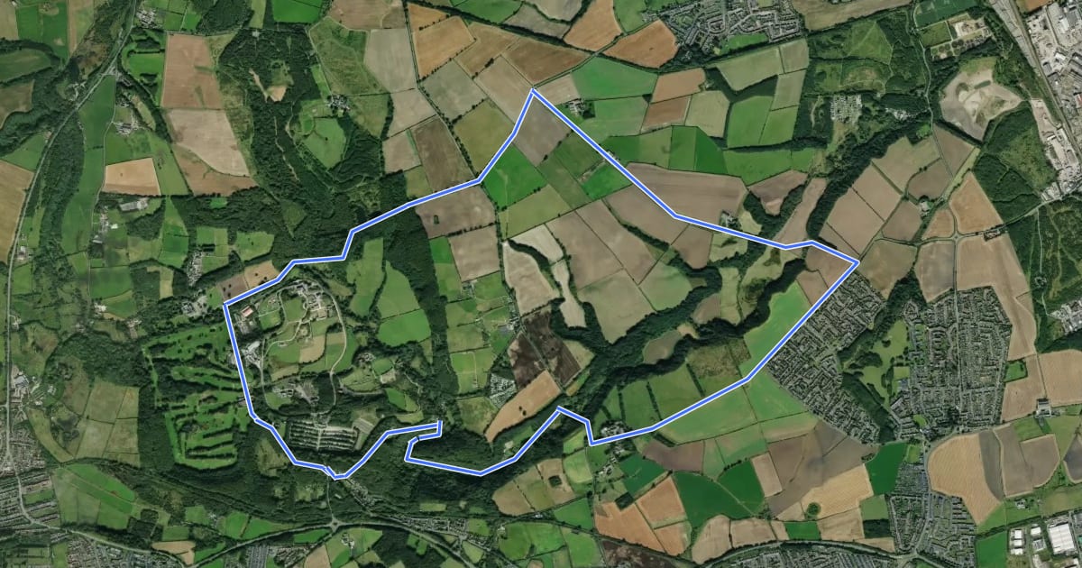 Маршрут Beamish Loop на спутниковом снимке