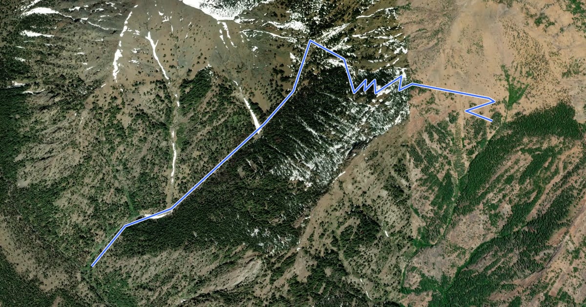 Маршрут Bean Creek Trail на спутниковом снимке