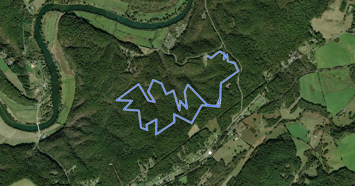 Маршрут Bear Bottom Loop Trail на спутниковом снимке