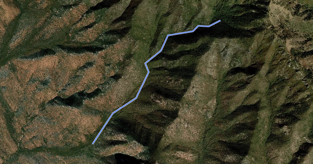 Маршрут Bear Canyon Trail #125 на спутниковом снимке