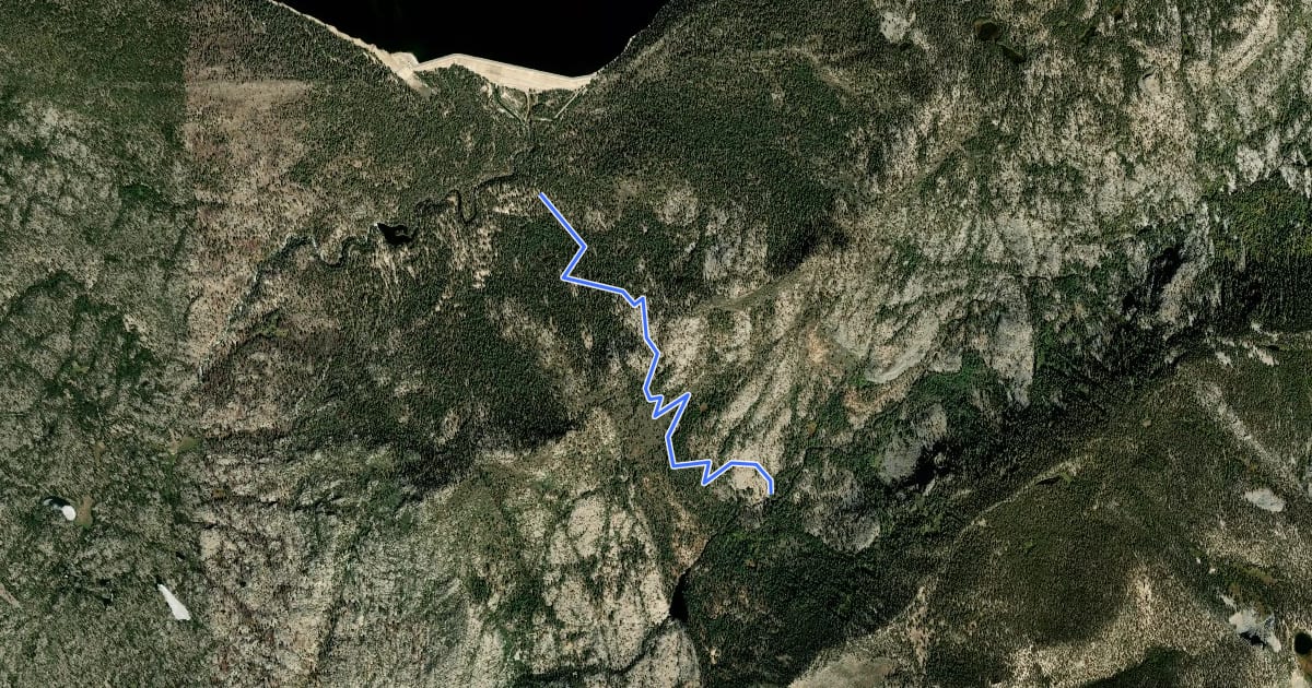 Маршрут Bear Creek Cutoff на спутниковом снимке