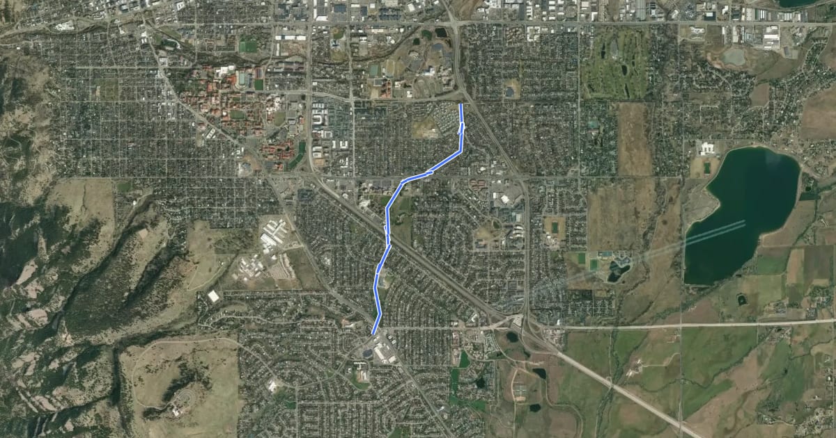 Маршрут Bear Creek Path на спутниковом снимке