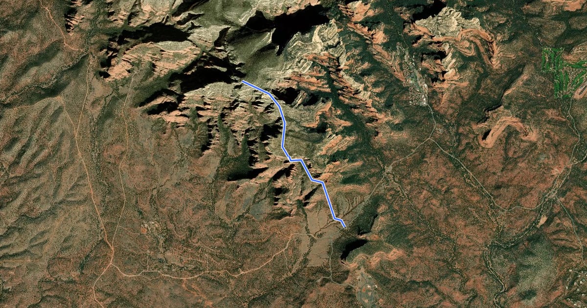 Маршрут Bear Mountain #54 на спутниковом снимке
