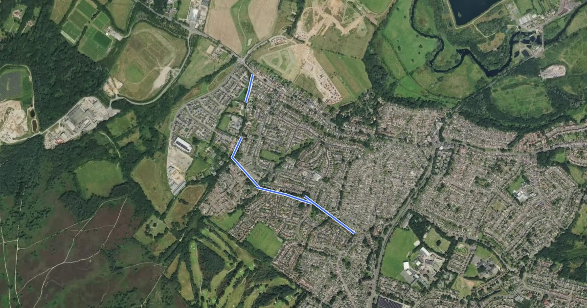 Маршрут Bearwood Route на спутниковом снимке