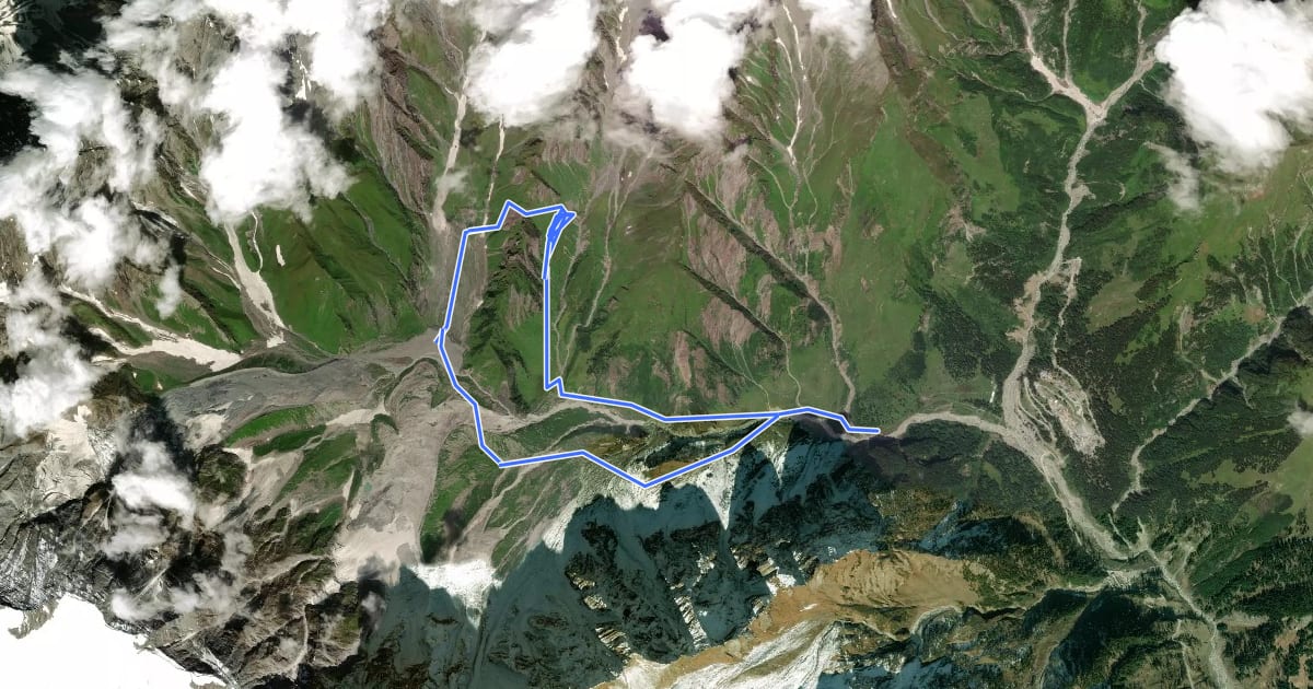 Маршрут Beas Kund (Circuit Route) на спутниковом снимке
