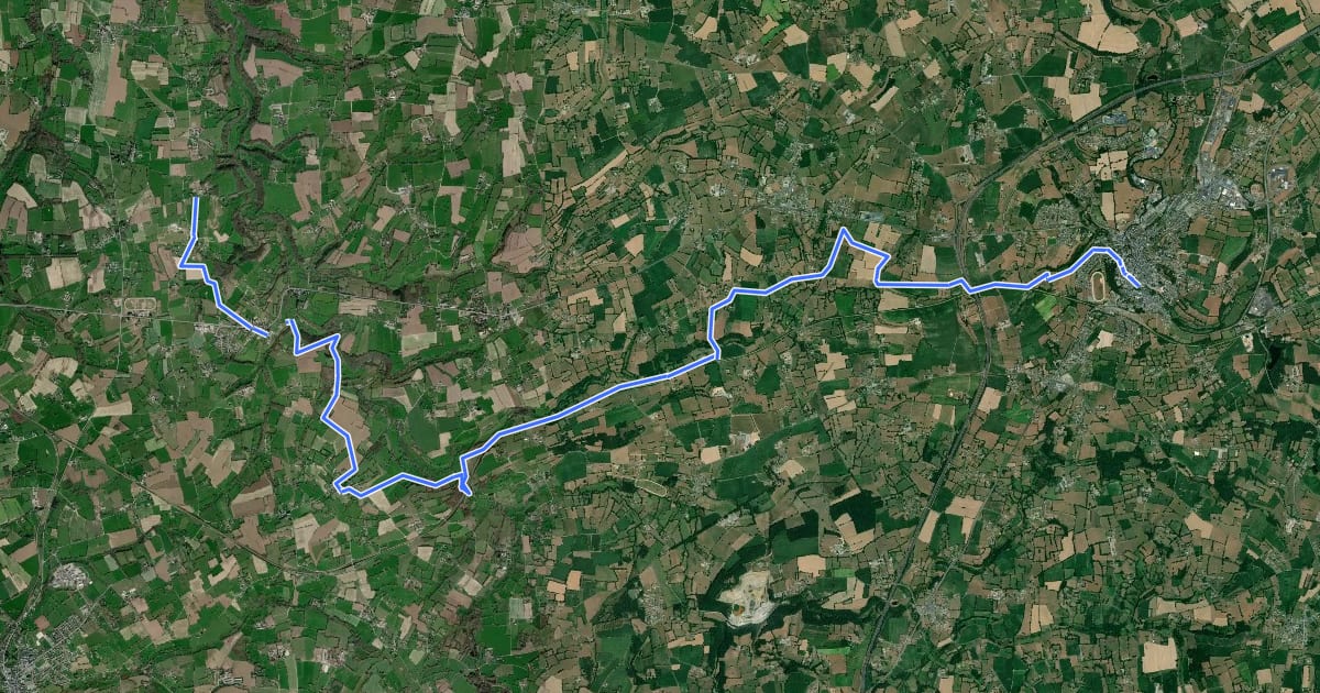 Маршрут Beauchamps à Villedieu-les-Poeles на спутниковом снимке