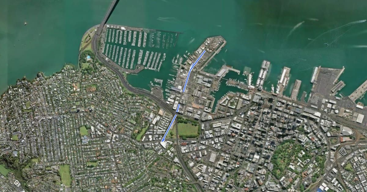 Маршрут Beaumont Street Shared Path на спутниковом снимке