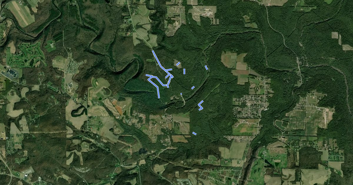 Маршрут Beaver Creek State Park на спутниковом снимке