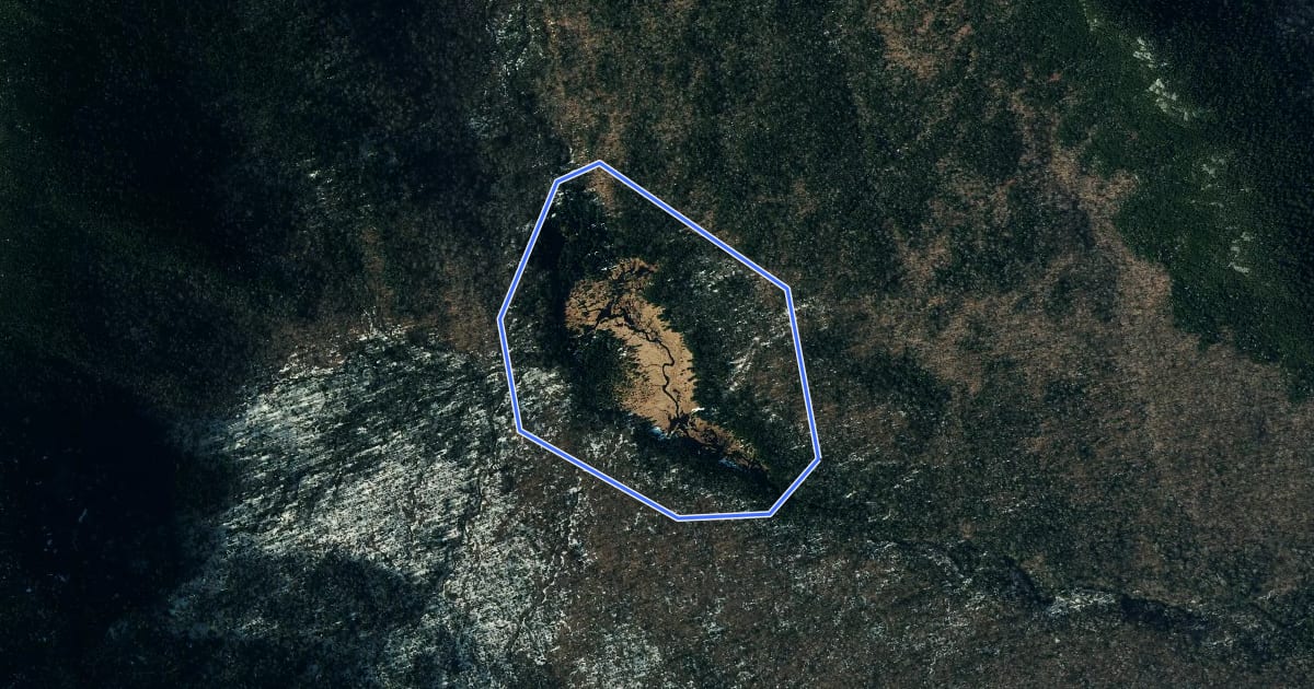Маршрут Beaver Meadow Loop на спутниковом снимке