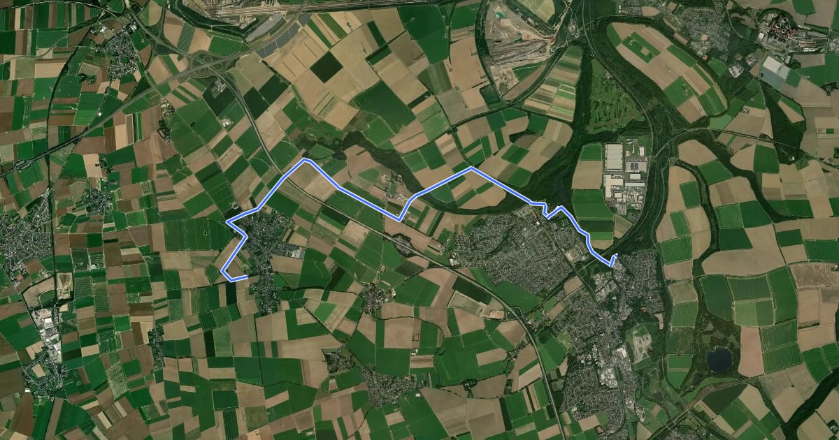 Маршрут Bedburg (08) - Bedburg (15) на спутниковом снимке