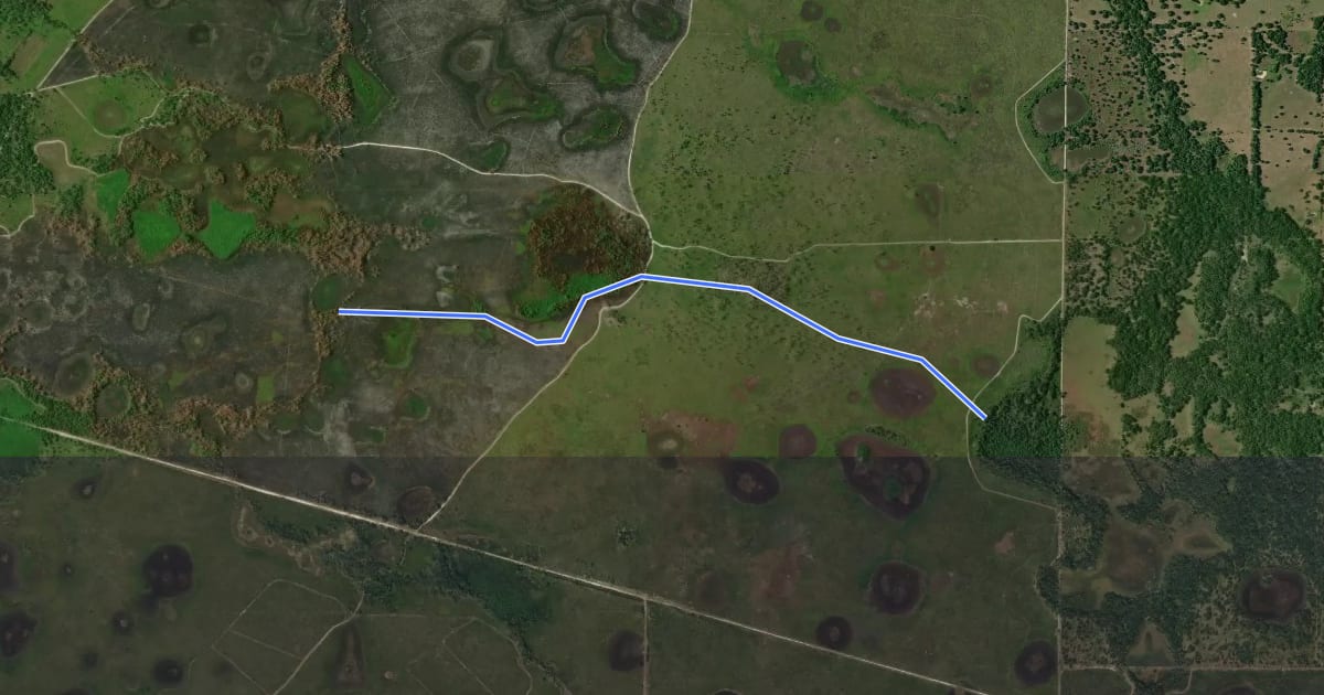 Маршрут Bee Island Crosstrail на спутниковом снимке